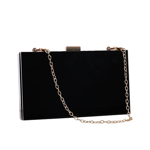 Cross-border factory direct sales transparent acrylic bag chain crossbody box bag small square bag women's evening bag clutch bag