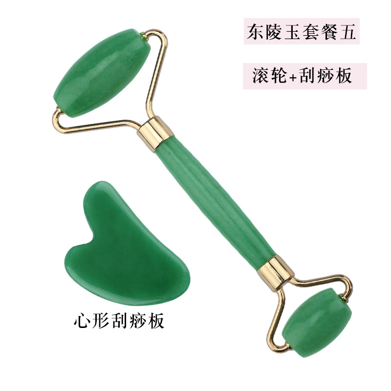 Rosa cristal Jade rodillo masajeador Opal belleza contenedor joya Amazon transfronteriza Jade rodillo fábrica al por mayor