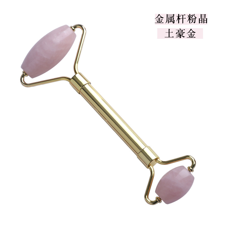 Rosa cristal Jade rodillo masajeador Opal belleza contenedor joya Amazon transfronteriza Jade rodillo fábrica al por mayor