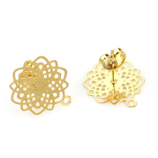 Stainless Steel Bohemian Pattern Hollow Ear Hook Vacuum Electroplated Earrings DIY Handmade Jewelry Accessories