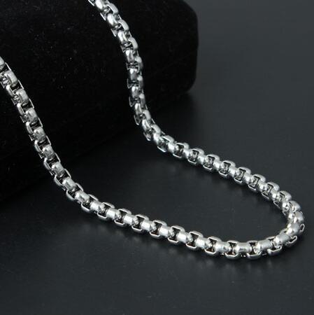 Stainless steel square pearl chain, titanium steel pendant necklace for men, single chain matching chain, wholesale