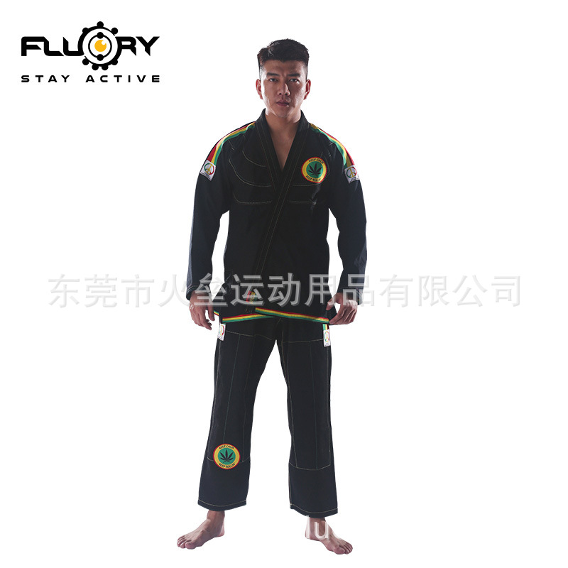 FLUORY fire Brazil jujitsu suit adult men and women BJJ GI Professional competition training judo suit