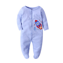 Origin Factory Newborn Baby Foot Crawling Suit for Boys and Girls, Foreign Trade Infants and Toddlers Pure Cotton Long-Sleeved Romper