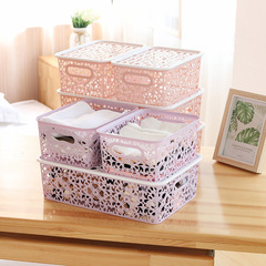 Creative Hollow Bra and Panty Storage Box, Plastic Drawer Organizer, Household Cover Bra and Panty Storage Box, Wholesale