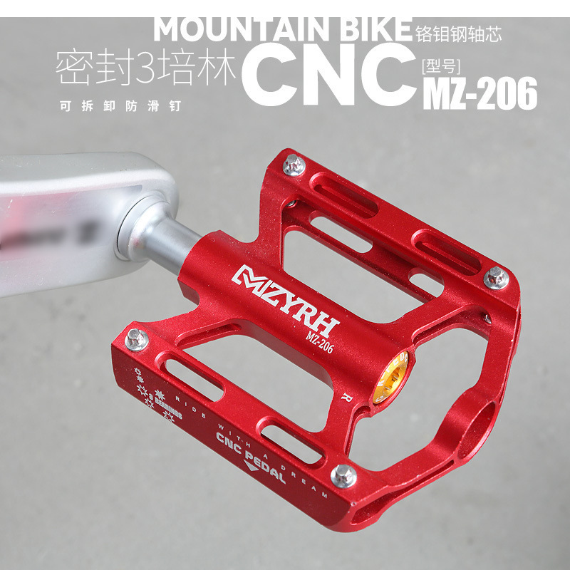 mzyrh road mountain bike pedal aluminum alloy bicycle three bearing folding bike compact pedal riding accessories