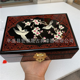 Pingyao Painted Lacquerware Wholesale Lacquerware Jewelry Box Mooncake Box Tea Packaging Hotel Fruit Box