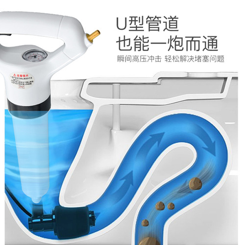Drain cleaner plungers toilet siphon tools bathroom pipe clog one shot clear high-pressure air kitchen home appliance