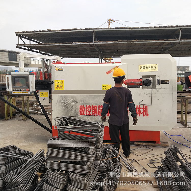 全自动钢筋调直箍筋一体机大型数控钢筋弯箍机双线螺纹弯箍机厂家