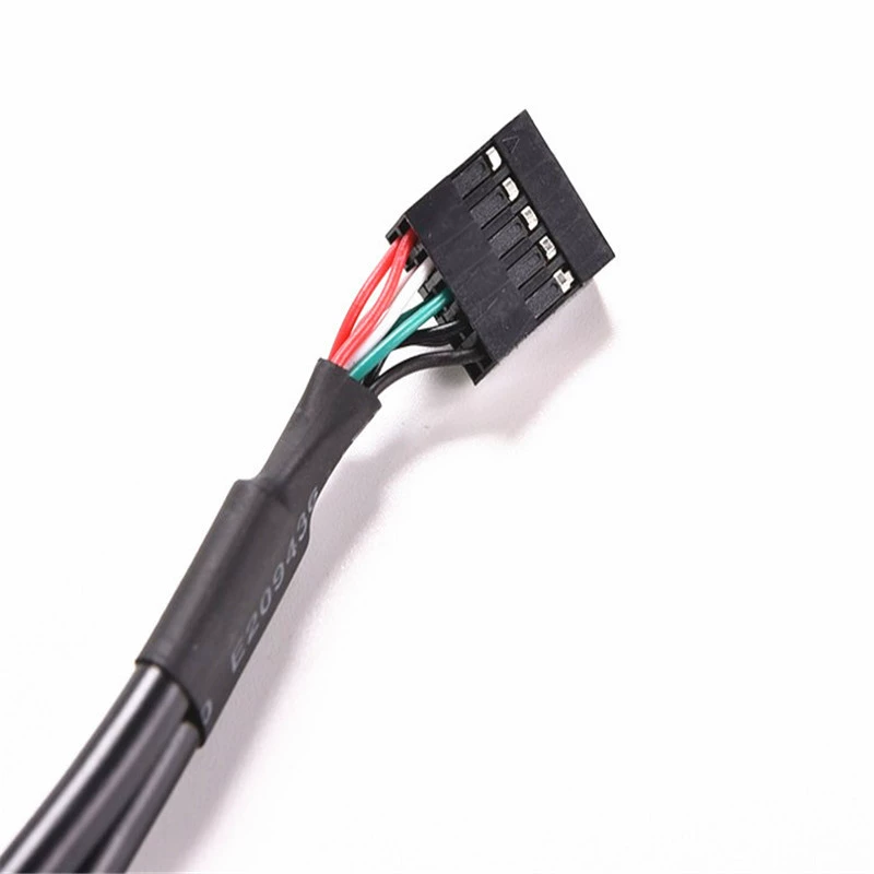 [DuPont 2.0 зазор 5P материнская плата 9-pin к USB кабель 9Pin к двойному USB 2.0 адаптер с отверстиями под винты 2.54]