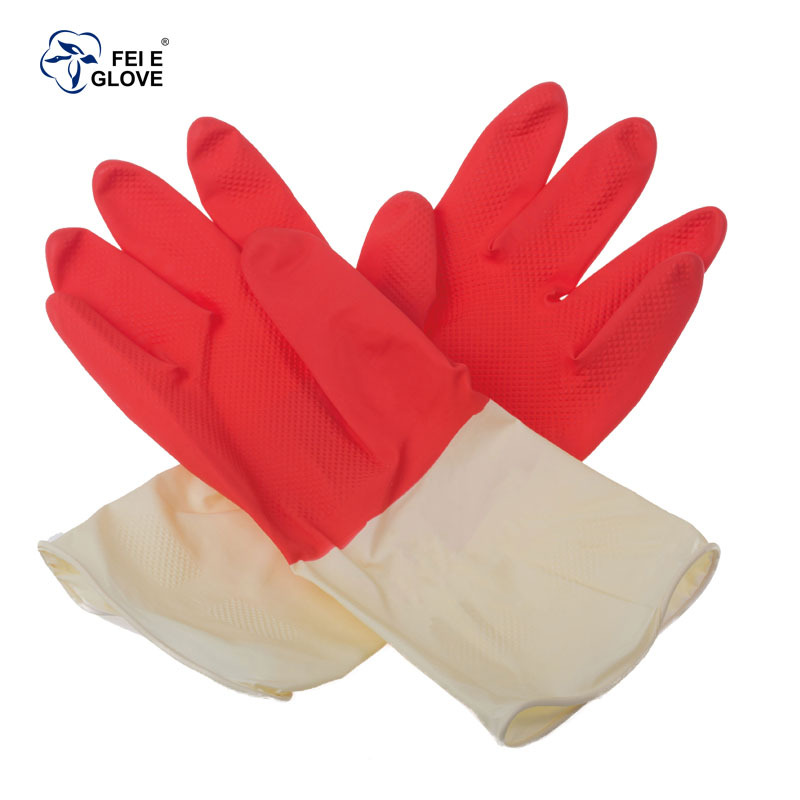 Látex para lavar platos de goma guantes de cuero para las mujeres del hogar mano-pegado espesado de plástico limpieza del hogar cocina durable lavandería impermeable
