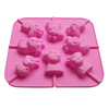 Spot wholesale 8 Society Pig silicone lollipop mold chocolate model uncomfortable rod is easy to remove mold