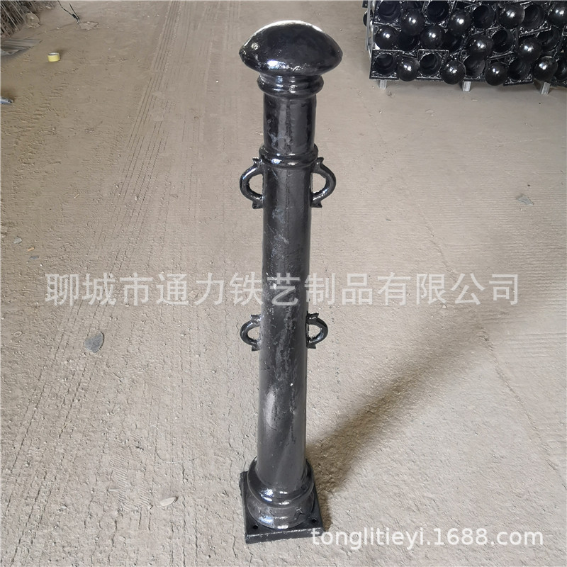 铸铁罗马柱欧式铁艺护栏广场阻车栏杆河道景观铁链防护栏