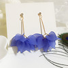 Matte earrings, accessory with tassels, Korean style, flowered