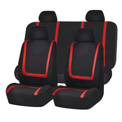 Foreign Trade Patchwork Car Seat Covers Wish Front Seat 9-Piece Set/4-Piece Set Cross-Border Large Stock Amazon Temu (Universal seat cover) - 9-pieces-set-red-general