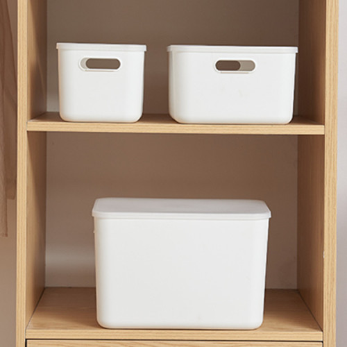 Amazon lidded storage box desktop cosmetics and hair accessories miscellaneous organizing box plastic storage box can be stacked