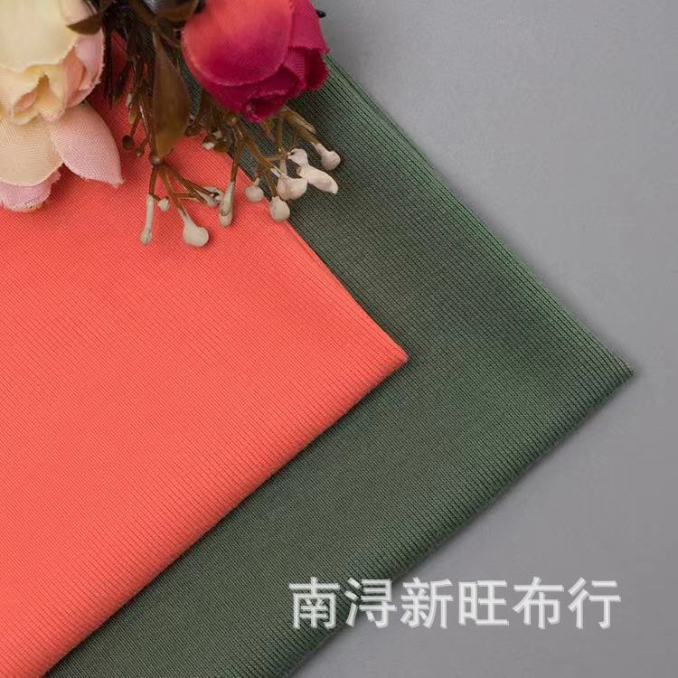 现货库存羊毛拉架1*1全棉螺纹针织面料 服装面料