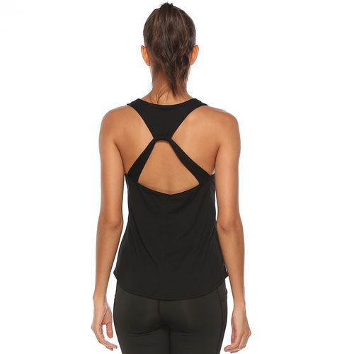 Euro-American Back-Crossing Sexy Women's Top for Workout, Sports, and Yoga