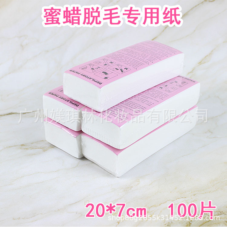 Papel de depilación de cera de abejas desechable al por mayor transfronterizo Papel de cera engrosada Tela no tejida desgarro belleza cuidado del cuerpo 100 piezas