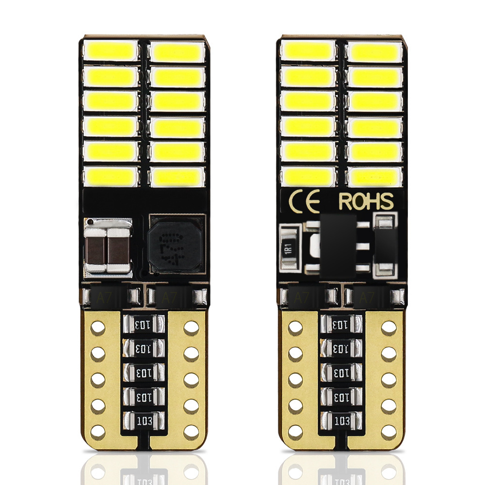 Directo de fábrica coche LED ancho de luz de decodificación CANBUS 24smd 4014 luz de la matrícula T10 luz del instrumento