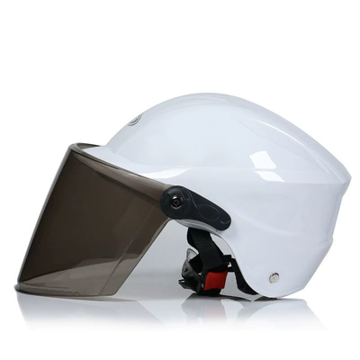 Helmets for Foreign Trade and Cross-Border Use, Electric Vehicle Helmets, Safety Helmets for All Seasons, Harley Protective Motorcycle Helmets, Windproof (Motosiklet kaskı (dəbilqə)) - windproof-hat-white-with-tea-mirror