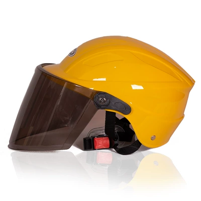 Motosiklet kaskı (dəbilqə) Cross-Border Use, Electric Vehicle Helmets - windproof-hat-yellow-with-tea-mirror