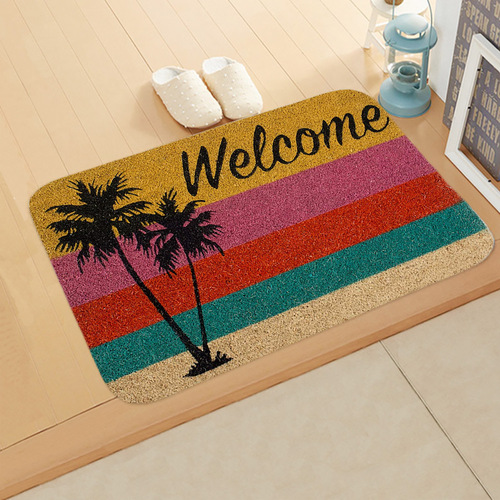 Cross-border new welcome letter welcome to home entrance floor mat foyer kitchen absorbent mat carpet foot mat