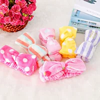 Повязка на голову для умывания лица, маска для лица, корейский аксессуар для волос с бантом, зажим для волос