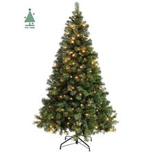 跨境热销豪华圣诞树1.8米2.1米绿色PVC光纤圣诞树 LED绑灯圣诞树