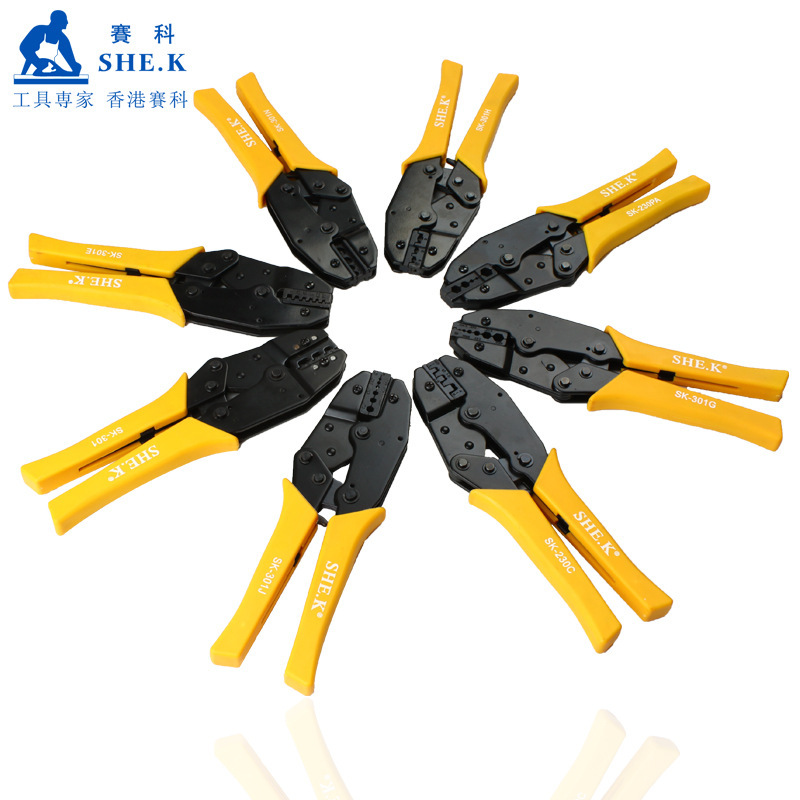 赛科多功能自动冷压钳棘轮端子压接钳闭端棘轮压线钳强力压线钳