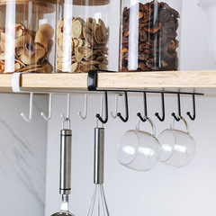 2563 Kitchen Iron Traceless Nail-free Hook Cabinet Storage Hanger Multifunctional Wardrobe Row Hook Organizing Rack