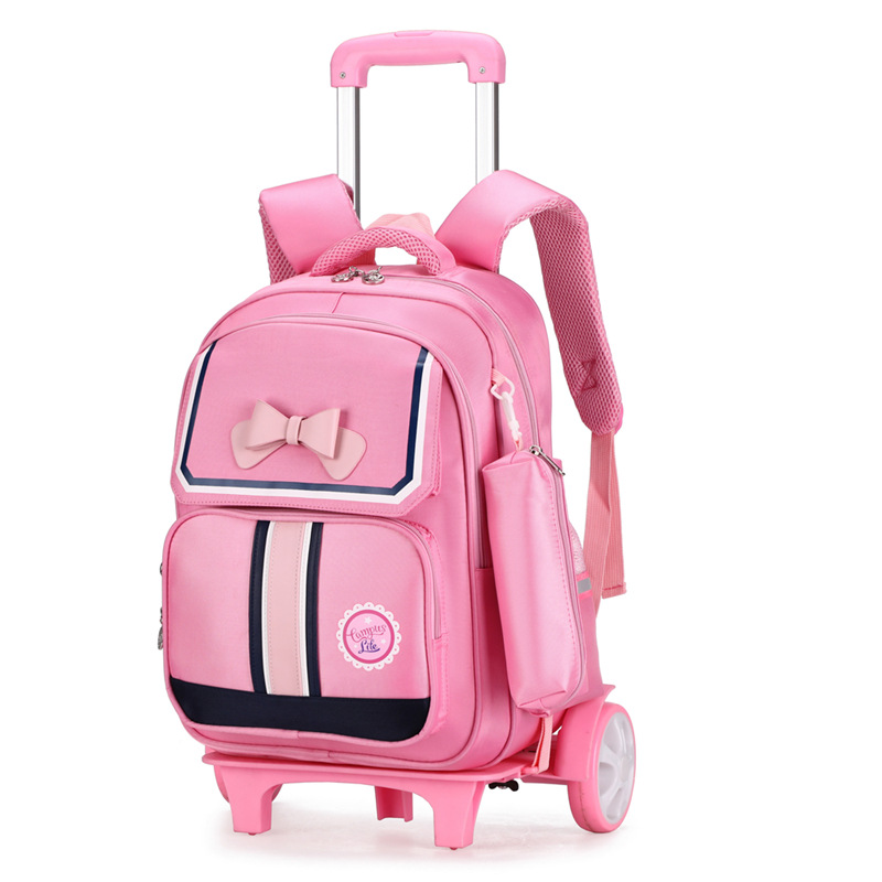 Los niños de la Escuela Primaria estudiante mochila niño bolsa de la carretilla Grado 3-5-6 6 6-12 años de edad de tres ruedas de la rueda grande subir escaleras