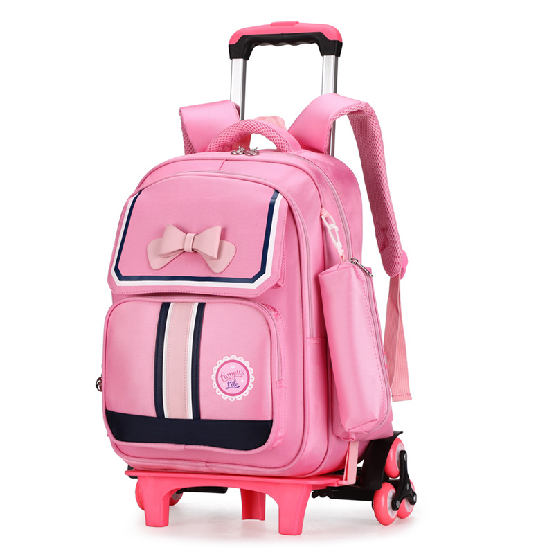 Los niños de la Escuela Primaria estudiante mochila niño bolsa de la carretilla Grado 3-5-6 6 6-12 años de edad de tres ruedas de la rueda grande subir escaleras