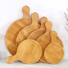 Round bamboo pizza plate, bamboo café Western-style pizza tray, baking pizza boards 8-inch 9-inch 12-inch
