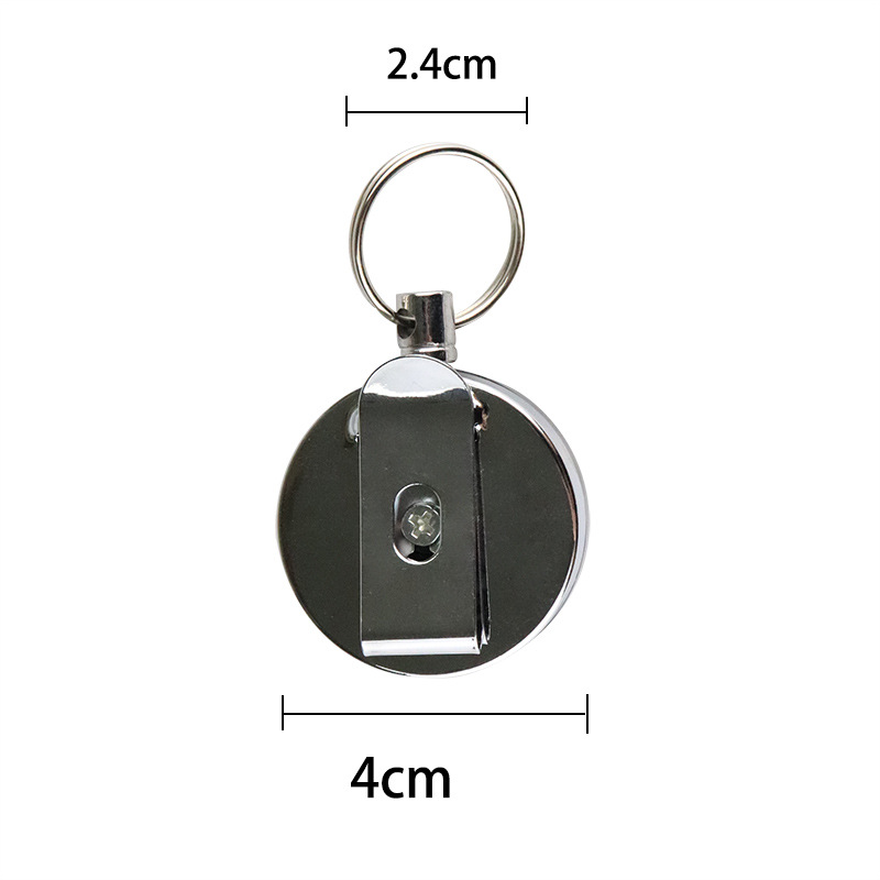 4cm de alambre de acero de metal de nylon fácil de tirar llavero fácil de tirar antirrobo anti-perdido llavero retráctil