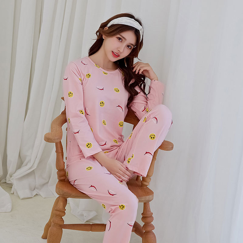 Foreign Trade Long Sleeve Pajamas Women's Autumn Thin Sweet Cute Girls New Internet Celebrant Casual Home Clothes suit Spring and Summer