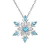 Pendant, zirconium, fashionable necklace, European style, with gem, with snowflakes, Birthday gift