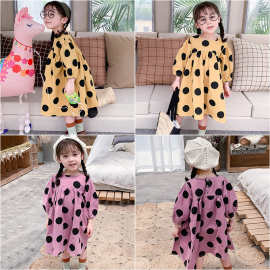 女童裙子甲壳虫波点连衣裙公主裙25秋装新款外贸童装代发3-8岁