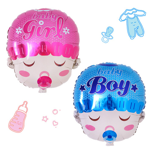 Cross-border AliExpress ebay hot selling pacifier baby head aluminum foil balloon baby girl decorative aluminum film balloon
