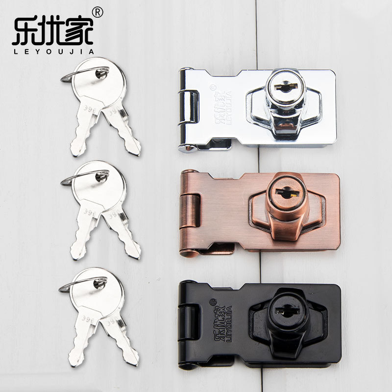 Tarjeta de bloqueo de Leyoujia 90 grados sin perforaciones de aleación de zinc hebilla cerradura del cajón cerradura de la puerta del gabinete abierta cerradura del armario al por mayor