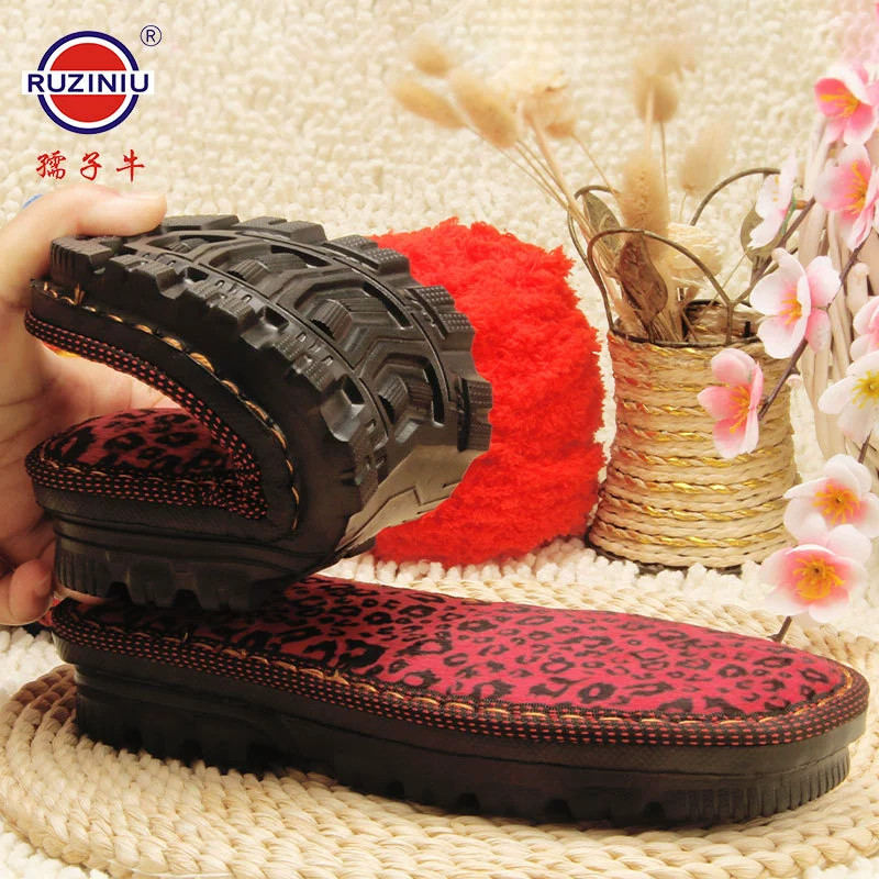 Новые зимние подошвы из коровы енота, шерстяные теплые хлопчатобумажные подошвы, нескользящие и износостойкие, намоточные тонкие шелковые подошвы с драконом.
