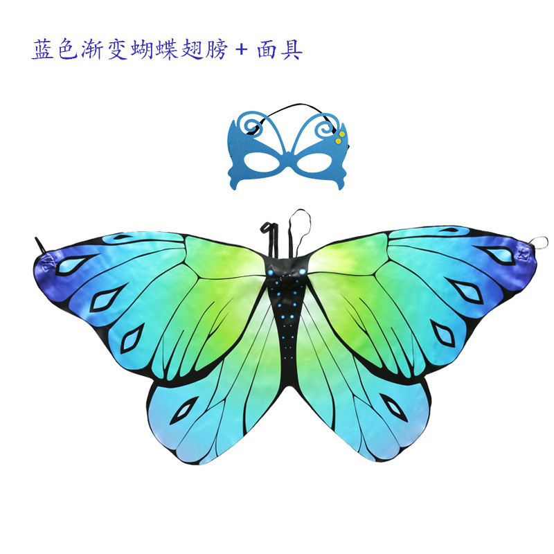 Fábrica al por mayor Amazon dibujos animados Halloween niños mariposa alas capa rendimiento Cosplay foto apoyos