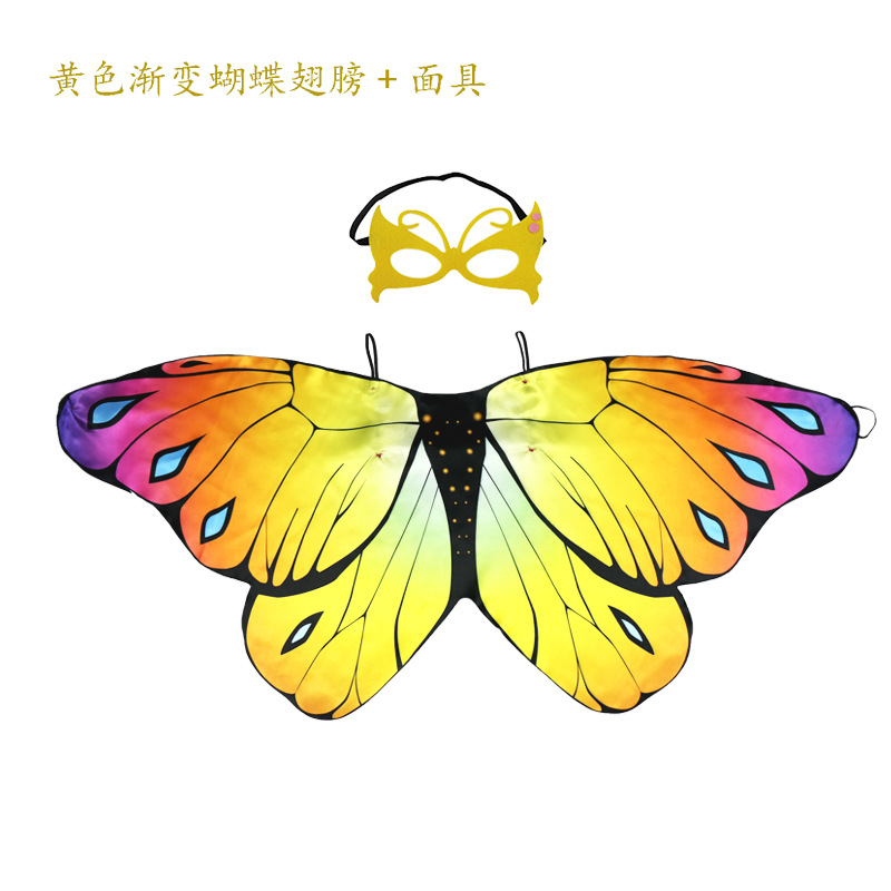 Fábrica al por mayor Amazon dibujos animados Halloween niños mariposa alas capa rendimiento Cosplay foto apoyos