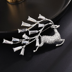 2023時尚新款可愛動物胸花精緻麋鹿別針百搭鋯石小鹿胸針批發