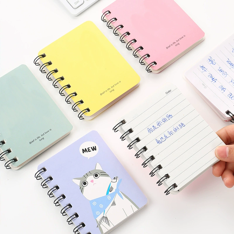 Мультяшной Notebook Mini 'Laptop' — Spiral Animal Covers, Portable A6-Style, Random Designs