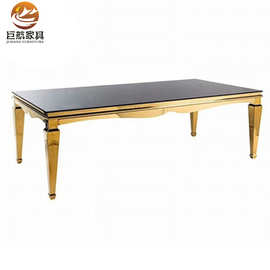 【JH-BXGZ3】巨航厂家批发长方形不锈钢桌 金色不锈钢桌