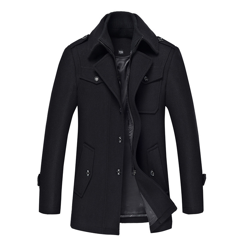 Autumn and winter New woolen overcoat men's slim fit plus size windbreaker men's thickened woolen overcoat woolen overcoat men Autumn and winter New woolen overcoat men's slim fit plus size windbreaker men's thickened woolen overcoat woolen overcoat men
