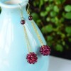 Organic woven earrings pomegranate, bracelet, 14 carat, silver 925 sample, wholesale