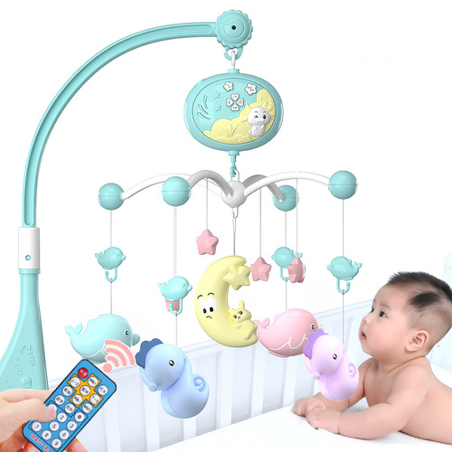 Newborn baby bed bell 0-1 years old 3-6 months 12 male and female baby toys music rotating educational rattle bedside bell