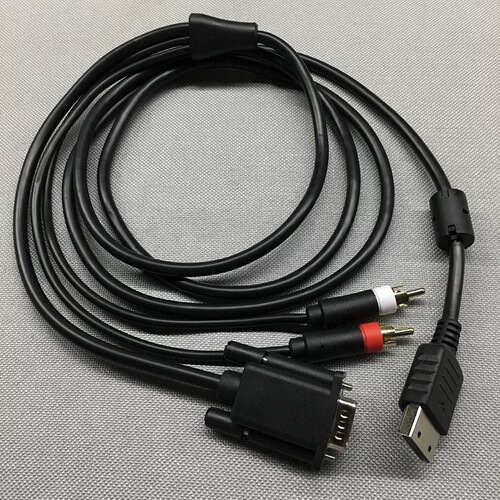 Sega DC game console to VGA-BOX cable SEGA DC128 connection monitor projection TV audio and video cable
