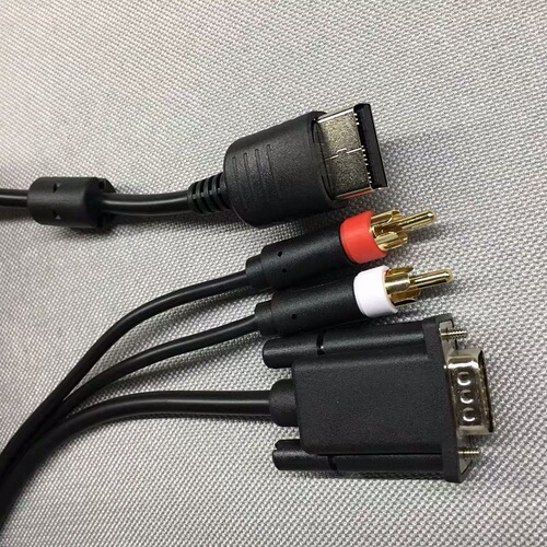 Sega DC game console to VGA-BOX cable SEGA DC128 connection monitor projection TV audio and video cable